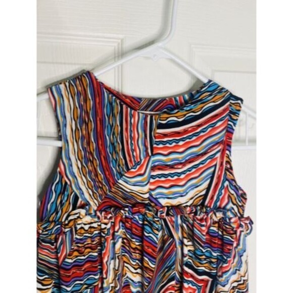 Neiman Marcus Helena Dress Girls Size 6X Multicolor Paint Splatter Striped - Picture 5 of 7